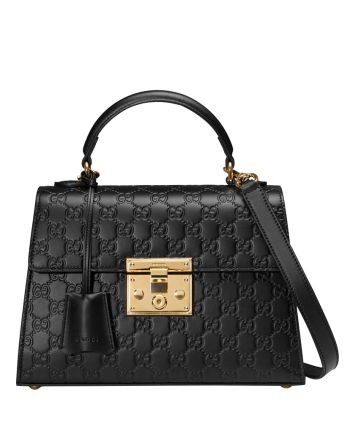Gucci Padlock small Gucci Signature top handle bag 453188 Black